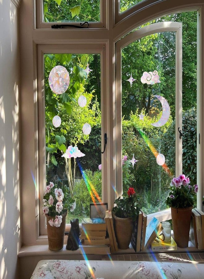 phnydreg 44 Pcs Window Clings Circles Stars Clouds Anti Collision Window Stickers Sun Catcher Stickers for Bird Strikes - Image 5